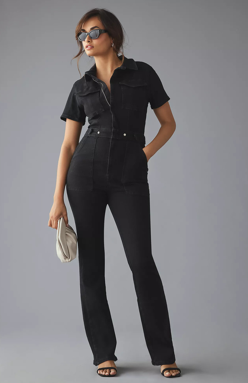 NWT Good American Fit For Success Black Bootcut Jumpsuit - XS